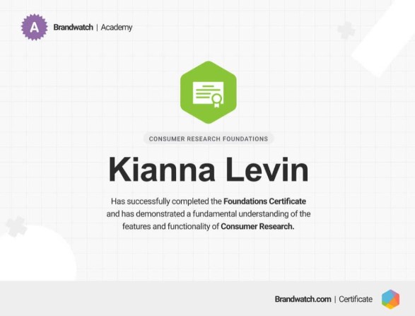 Brandwatch Certificate